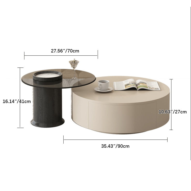 Elegant White & Black Sintered Stone Tea Table for Modern Living Spaces hjl-1215