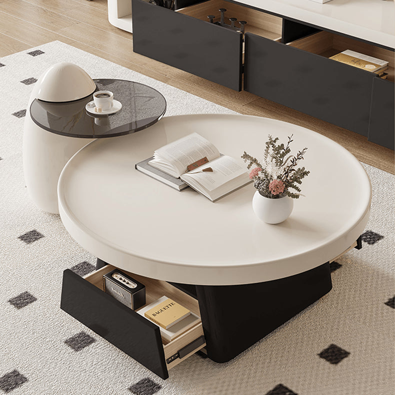 Sleek Modern Tea Table in Elegant White and Black Finish - Perfect for Stylish Living Spaces hjl-1226