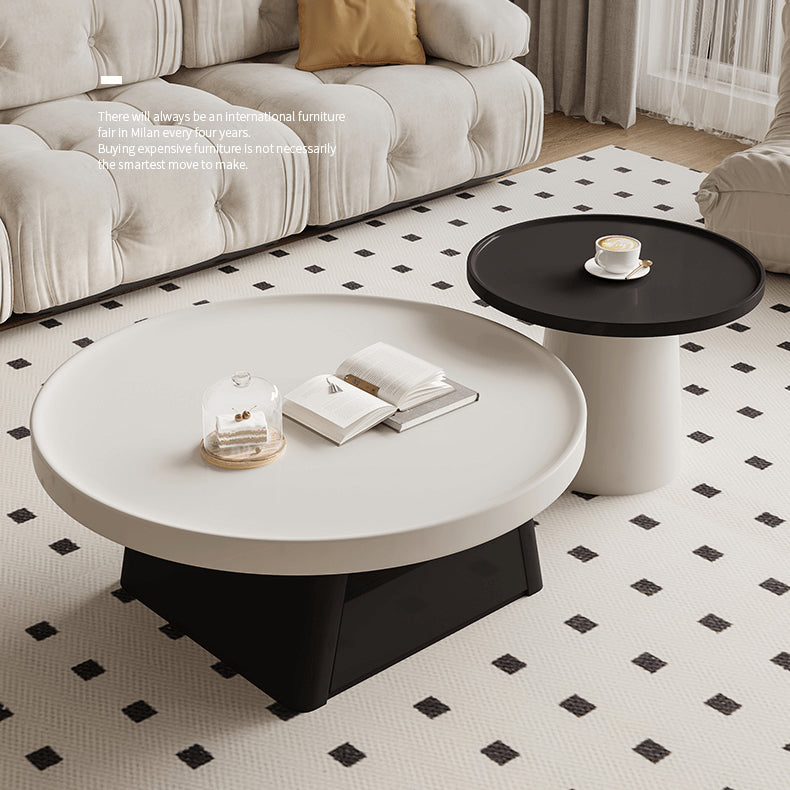 Sleek Modern Tea Table in Elegant White and Black Finish - Perfect for Stylish Living Spaces hjl-1226