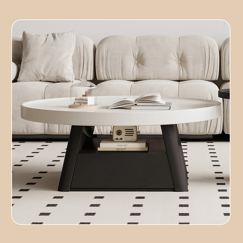 Sleek Modern Tea Table in Elegant White and Black Finish - Perfect for Stylish Living Spaces hjl-1226