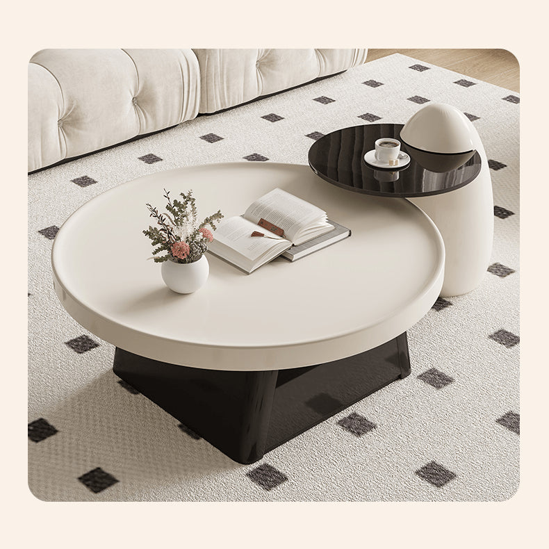 Sleek Modern Tea Table in Elegant White and Black Finish - Perfect for Stylish Living Spaces hjl-1226