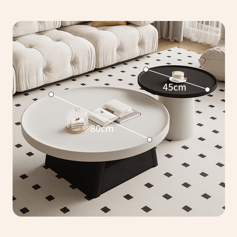 Sleek Modern Tea Table in Elegant White and Black Finish - Perfect for Stylish Living Spaces hjl-1226