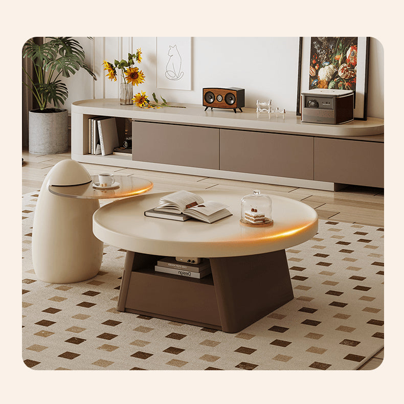 Elegant Beige Brown Tea Table for Cozy Living Spaces hjl-1228