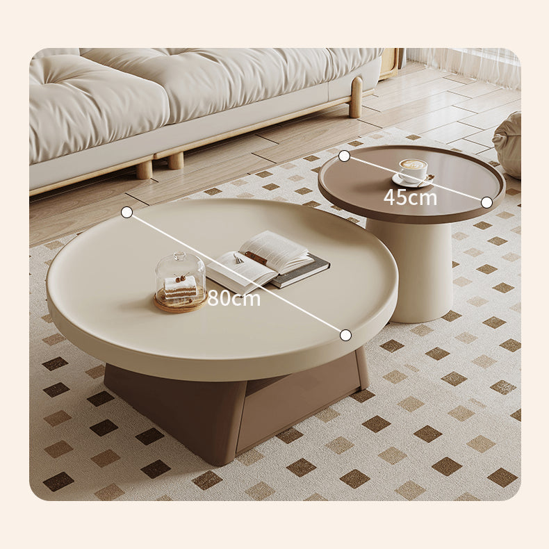 Elegant Beige Brown Tea Table for Cozy Living Spaces hjl-1228