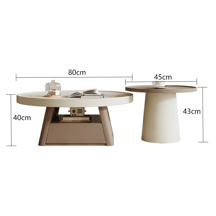 Elegant Beige Brown Tea Table for Cozy Living Spaces hjl-1228