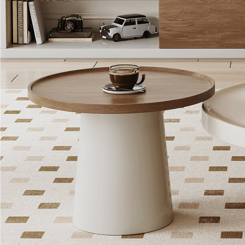 Elegant Beige Brown Solid Wood Tea Table for Cozy Living Spaces hjl-1230