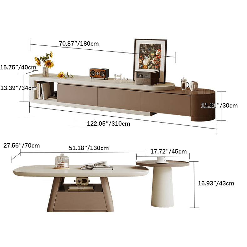 Stylish Khaki Dark Brown Pine Wood Tea Table – Elegant Living Room Accent hjl-1234