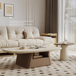 Stylish Dark Brown Pine Wood TV Cabinet in Khaki Finish for Modern Living Rooms hjl-1235