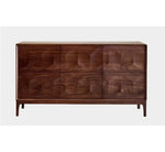 Stylish Black Walnut Wood Cabinet with Unique Geometric Design - Modern Home Storage Solution hjy-5006