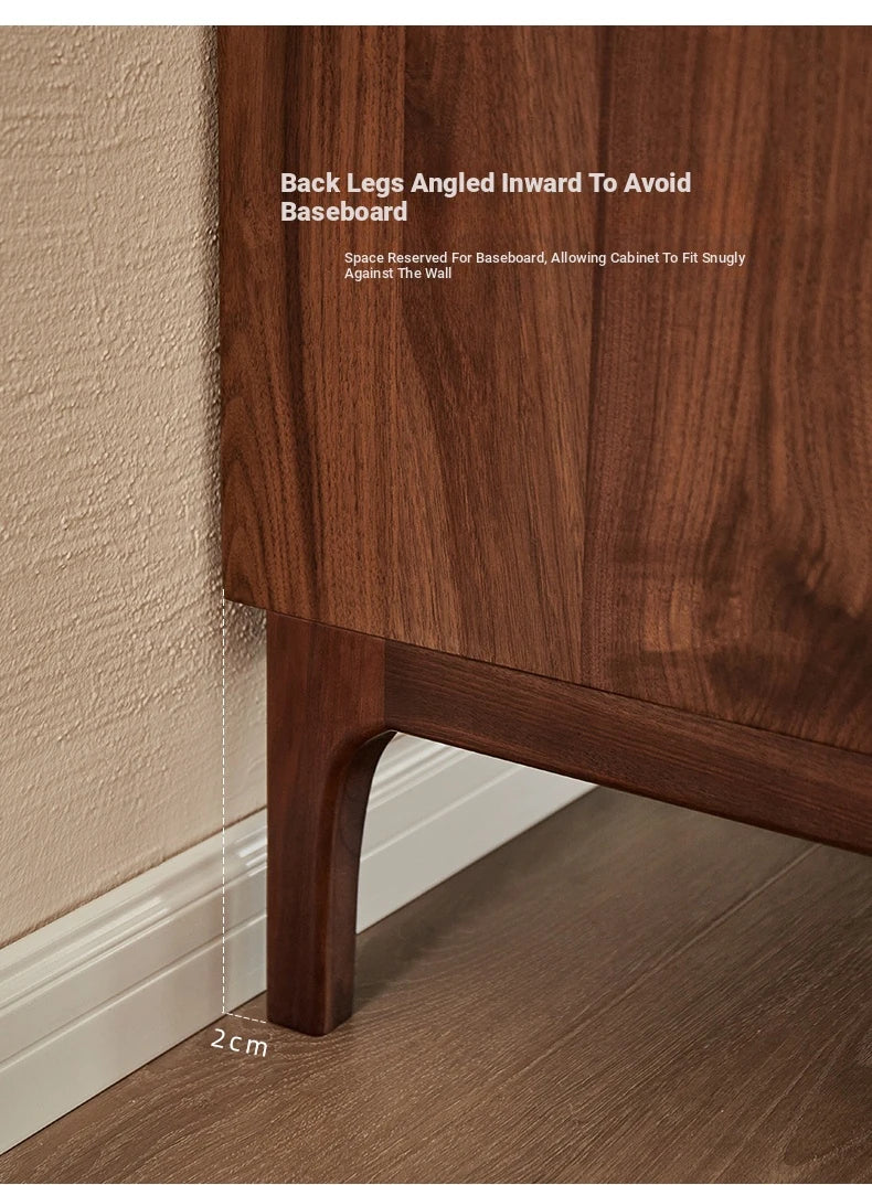 Stylish Black Walnut Wood Cabinet with Unique Geometric Design - Modern Home Storage Solution hjy-5006
