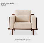 Stylish Black Walnut Wood Sofa with Pearl Cotton and Down Cotton-Ramie Upholstery - Perfect for Modern Living Spaces! hjy-5007