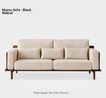 Stylish Black Walnut Wood Sofa with Pearl Cotton and Down Cotton-Ramie Upholstery - Perfect for Modern Living Spaces! hjy-5007