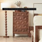Elegant Black Walnut Dresser – Modern Design with Unique Geometric Texture, Perfect for Stylish Home Decor hjy-5009