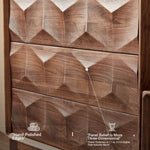 Elegant Black Walnut Dresser – Modern Design with Unique Geometric Texture, Perfect for Stylish Home Decor hjy-5009