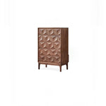 Elegant Black Walnut Dresser – Modern Design with Unique Geometric Texture, Perfect for Stylish Home Decor hjy-5009
