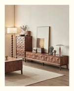 Elegant Black Walnut Dresser – Modern Design with Unique Geometric Texture, Perfect for Stylish Home Decor hjy-5009