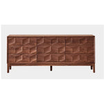 Stylish Black Walnut Wood Cabinet with Modern Geometric Design – Perfect for Home Décor and Storage hjy-5010