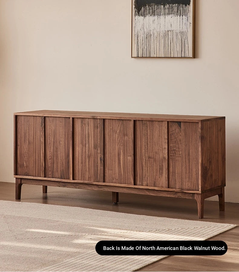 Stylish Black Walnut Wood Cabinet with Modern Geometric Design – Perfect for Home Décor and Storage hjy-5010