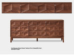 Stylish Black Walnut Wood Cabinet with Modern Geometric Design – Perfect for Home Décor and Storage hjy-5010