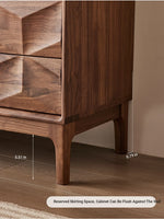 Stylish Black Walnut Wood Cabinet with Modern Geometric Design – Perfect for Home Décor and Storage hjy-5010