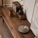 Elegant Black Walnut TV Cabinet - Modern Solid Wood Entertainment Center with Storage Drawers hjy-5011