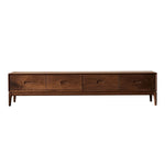 Elegant Black Walnut TV Cabinet - Modern Solid Wood Entertainment Center with Storage Drawers hjy-5011