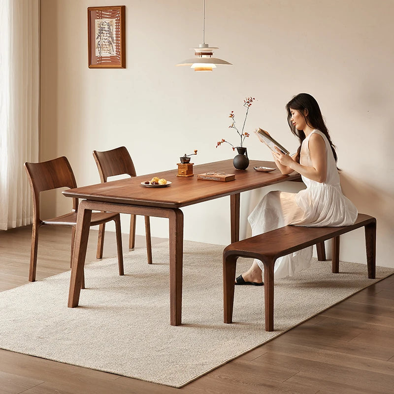 Elegant Black Walnut Wood Dining Table – Modern Design for Stylish Interiors hjy-5012