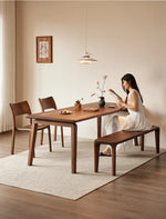 Elegant Black Walnut Wood Dining Table – Modern Design for Stylish Interiors hjy-5012