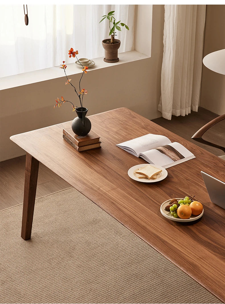 Elegant Black Walnut Wood Dining Table – Modern Design for Stylish Interiors hjy-5012