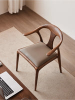 Stylish Black Walnut Wood Chair with Techno Fabric Seating – Modern Design for Home or Office hjy-5016
