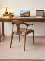 Stylish Black Walnut Wood Chair with Techno Fabric Seating – Modern Design for Home or Office hjy-5016