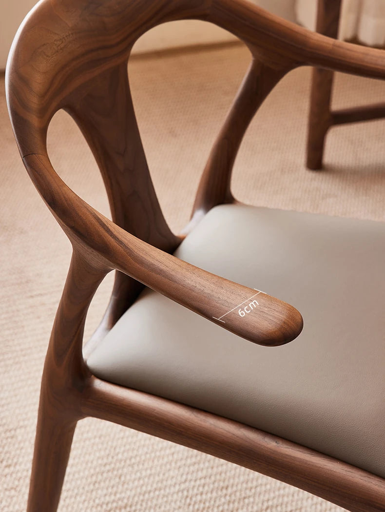 Stylish Black Walnut Wood Chair with Techno Fabric Seating – Modern Design for Home or Office hjy-5016