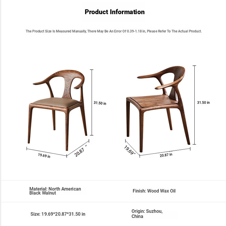 Stylish Black Walnut Wood Chair with Techno Fabric Seating – Modern Design for Home or Office hjy-5016