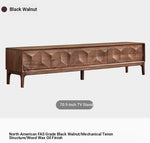 Stylish Black Walnut TV Cabinet with Geometric Design – Modern Living Room Furniture hjy-5017