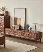 Stylish Black Walnut TV Cabinet with Geometric Design – Modern Living Room Furniture hjy-5017