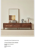 Stylish Black Walnut TV Cabinet with Geometric Design – Modern Living Room Furniture hjy-5017