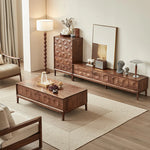 Stylish Black Walnut Wood Tea Table with Drawers – Modern Living Room Furniture hjy-5018