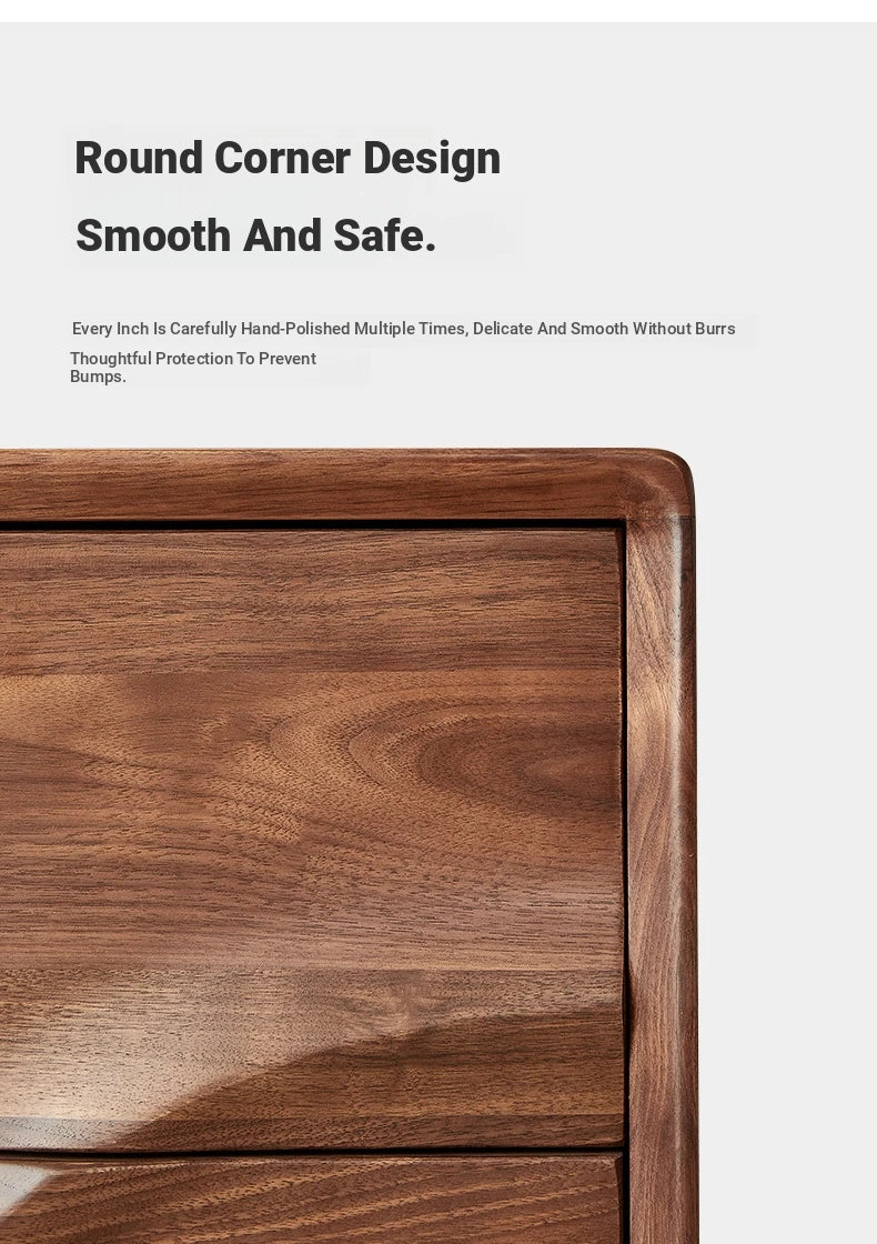 Stylish Black Walnut Wood Cabinet with Wave Design – Modern Storage Solution for Any Room hjy-5019