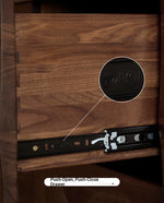 Stylish Black Walnut Wood Cabinet with Wave Design – Modern Storage Solution for Any Room hjy-5019