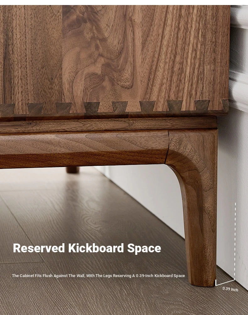 Stylish Black Walnut Wood Cabinet with Wave Design – Modern Storage Solution for Any Room hjy-5019