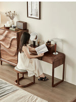 Elegant Black Walnut Makeup Table with Sleek Design and Storage Solutions - Perfect for Your Beauty Routine hjy-5020