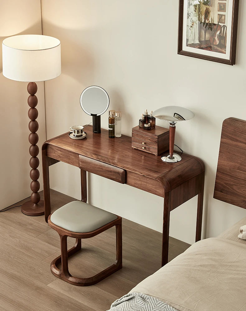 Elegant Black Walnut Makeup Table with Sleek Design and Storage Solutions - Perfect for Your Beauty Routine hjy-5020