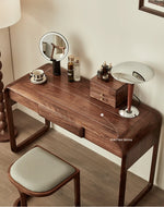 Elegant Black Walnut Makeup Table with Sleek Design and Storage Solutions - Perfect for Your Beauty Routine hjy-5020
