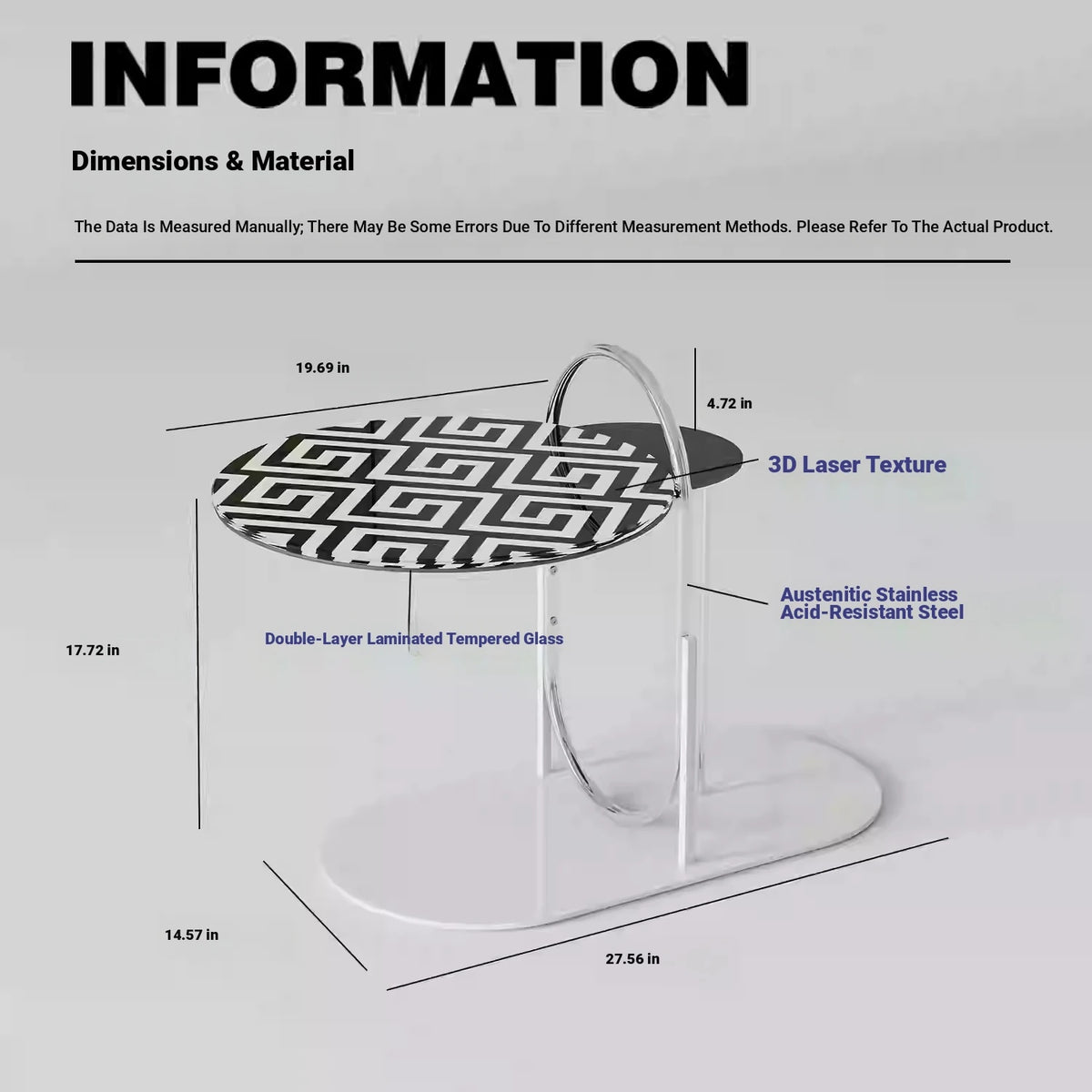 Stylish Tempered Glass Tea Table with Colorful Decorative Top - Modern Stainless Steel Design for Living Room and Office hjzjl-5195