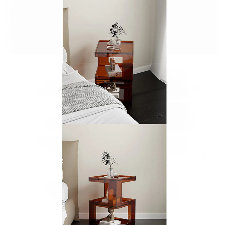 Stylish Acrylic Bedside Cupboard - Modern Multi-Functional Side Table for Home Decor hjzjl-5196