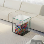 Modern Tempered Glass Acrylic Tea Table - Stylish Clear Accent Furniture for Living Room Décor hjzjl-5197