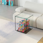 Modern Tempered Glass Acrylic Tea Table - Stylish Clear Accent Furniture for Living Room Décor hjzjl-5197