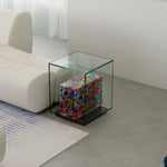 Modern Tempered Glass Acrylic Tea Table - Stylish Clear Accent Furniture for Living Room Décor hjzjl-5197