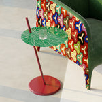 Stylish Glass and Stainless Steel Tea Table with Unique Green Design - Perfect for Modern Living Spaces! hjzjl-5198