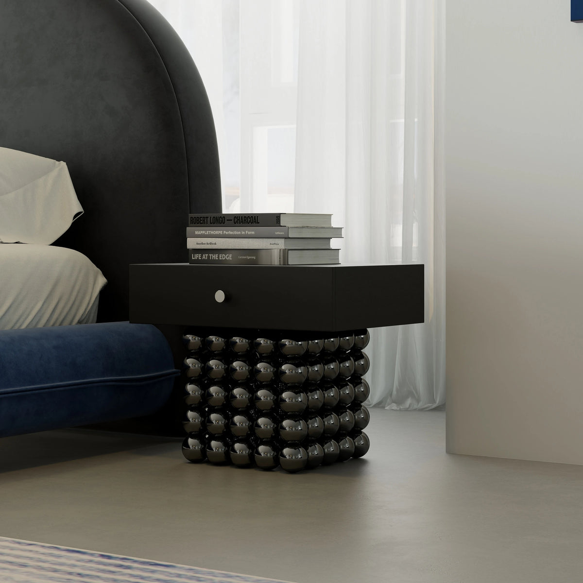 Modern PU Leather and Solid Wood Tea Table with Stylish Ball Base - Versatile Storage Solution for Any Living Room hjzjl-5199